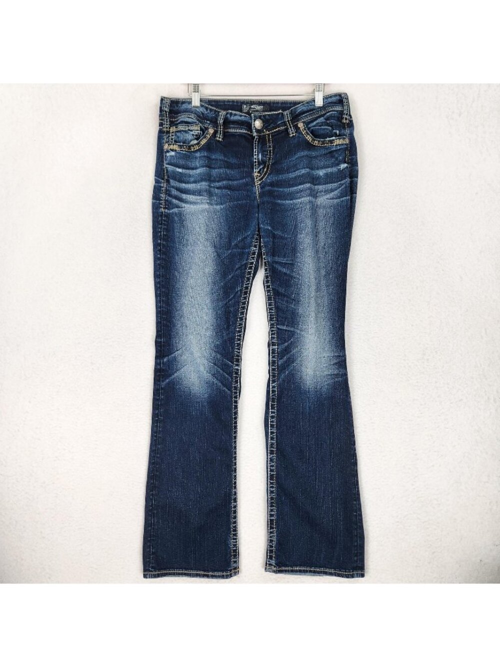 Silver Jeans Jeans Womens 32x33 Blue Suki Mid Slim Fluid Bootcut Casual Denim